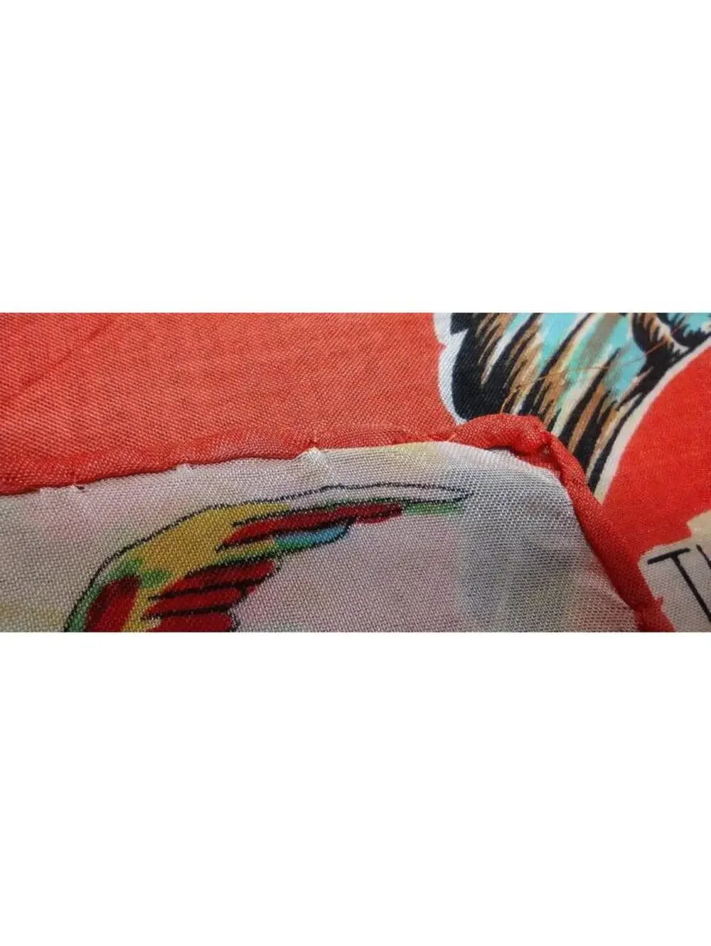 40s 30s California Missions Scarf Birds SAN JUAN CAPISTRANO 1930s MULTICOLOR ART